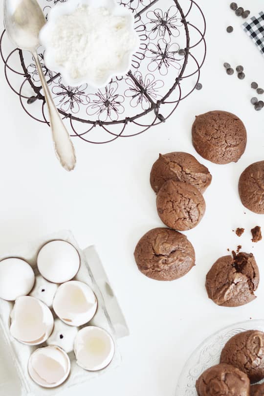 Hausgemachte Bärentatzen Schoggi Browne Cookies