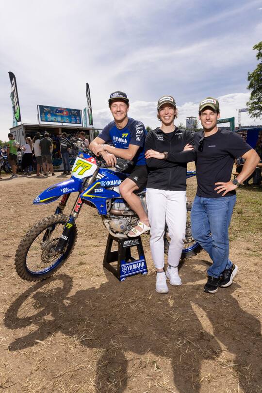 v.l. Dominique Aegerter, Michelle Gisin, Luca de Aliprandini