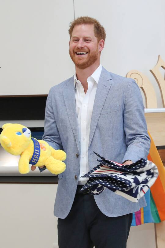 Prince Harry, Duke of Sussex during a visit to Sheffield Childrens Hospital on July 25, 2019 in Sheffield, England.