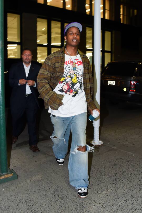 NEW YORK, NEW YORK - AUGUST 12: ASAP Rocky is seen out and about in Manhattan on August 12, 2022 in New York City. (Photo by Robert Kamau/GC Images)