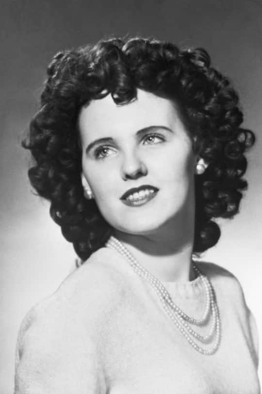 Head shot of aspiring actress Elizabeth Short, a murder victim nicknamed the Black Dahlia