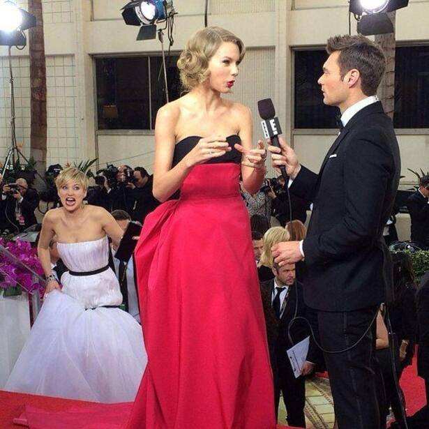 Taylor Swift, Jennifer Lawrence, Golden Globes 2014