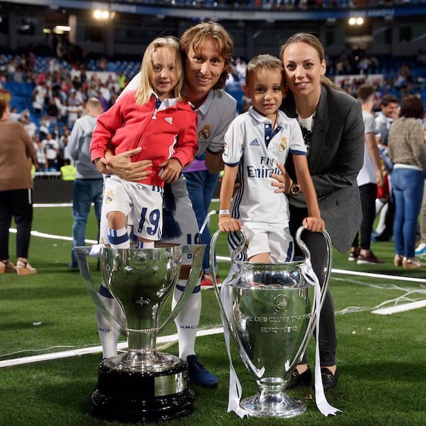Luka Modric Nati-Spieler Kroatien und Real Madrid Spieler und seine Familie