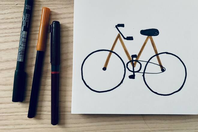 Gezeichnetes Fahrrad