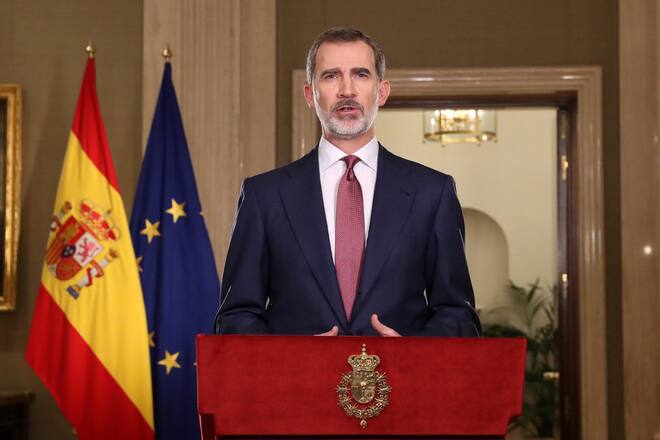 18-03-2020 Madrid King Felipe during a tv speech to the Spanish nation about the coronavirus health crisis in Madrid.' Casa de su Majestad el Rey by PPE/Thorton/pool//THORTON-PPE_1.123/2003190734/Credit:THORTON/PICTURE PRESS EUR/SIPA/2003190839 (FOTO: DUKAS/SIPA)