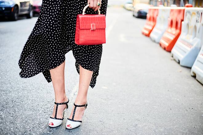 Woman with Designer shoes and handbag