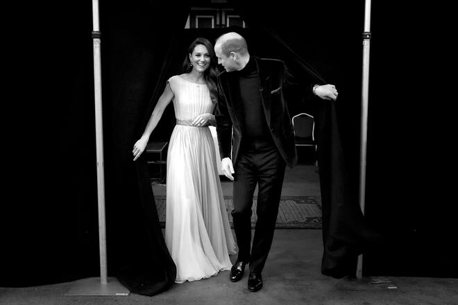 LONDON, ENGLAND - OCTOBER 17: In this exclusive image released on October 20, 2021 - Prince William, Duke of Cambridge and Catherine, Duchess of Cambridge are seen together backstage during the inaugural Earthshot Prize Awards 2021 at Alexandra Palace on October 17, 2021 in London, England. (Photo by Chris Jackson/Getty Images for Earthshot)