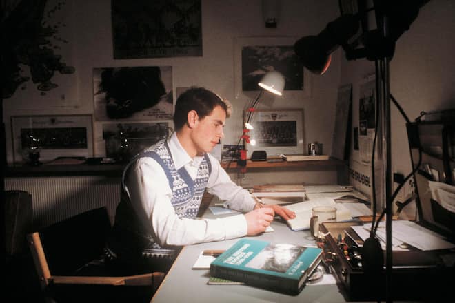 CAMBRIDGE, UNITED KINGDOM - MARCH 10: Prince Edward At His Desk In His Room At Cambridge University. Session Pictures To Mark His 21st Birthday (Photo by Tim Graham Photo Library via Getty Images)