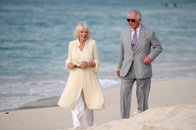 SAINT GEORGE'S, GRENADA - MARCH 23: Prince Charles, Prince of Wales and Camilla, Duchess of Cornwall attend an engagement on the beach during their official visit to Grenada on March 23, 2019 in Saint George's, Grenada. (Photo by Chris Jackson/Getty Images)
