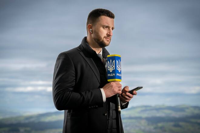 Vadym Kolodiichuk, journaliste for TV Channel Rada in the Summit on Peace in Ukraine, Switzerland 15-16 Juin 2024. Bürgenstock (Canton of Nidwalden). ©Nicolas Righetti/Lundi13