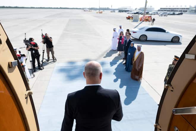 Dernier voyage d'Alain Berset ici arrivée à l'aéroport de Dubai