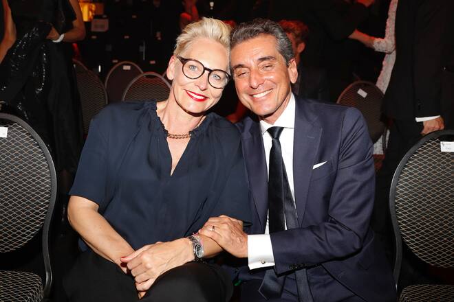 BERLIN, GERMANY - MAY 27: Baerbel Schaefer and Michel Friedman during the Lola - German Film Award (Deutscher Filmpreis) 2016 - Show on May 27, 2016 in Berlin, Germany. (Photo by Franziska Krug/Getty Images for Jaeger-LeCoultre)