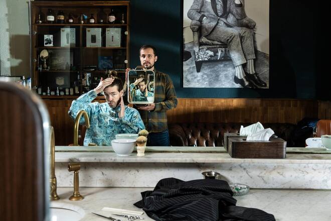 Mani Matter 50igster Todestag, Sammelgeschichte mit Lo & Leduc beim Barber, 4. November 2022, Zürich