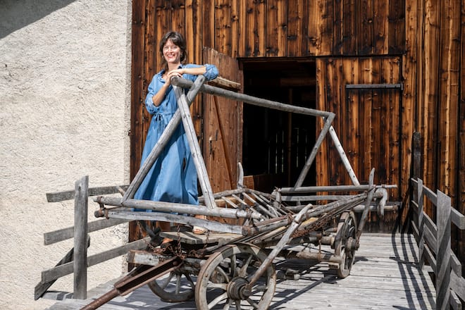 Valchava im Val Muestair ist fuer das Dorf des Jahres 2023 Nominiert. Jaehlich organisieren sie ein Erntedankfest dass sich zu einem richtigen Dorffest entwickelt hat. Bibi Vaplan ist Botschafterin fuer das Dorf Valchava. Bild Remo Naegeli