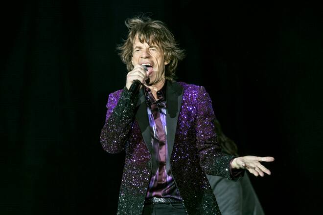 ROSKILDE, DENMARK - JULY 03: Mick Jagger from the Rolling Stones headlines the Roskilde Festival 2014 on July 3, 2014 in Roskilde, Denmark. (Photo by Rob Ball/Redferns via Getty Images)