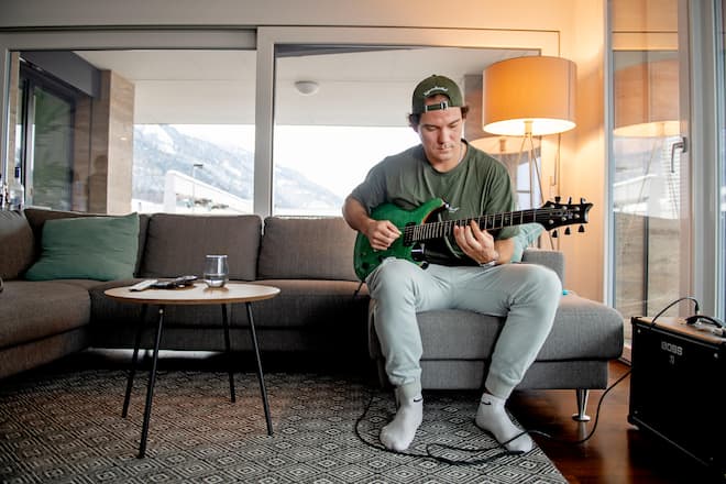 HS mit Jeremy Freiburghaus in Chur und Umgebung. Fotografiert am 19. Dezember 2023. Golfer, Golf Jeremy Freiburghaus. ©Corinne Glanzmann