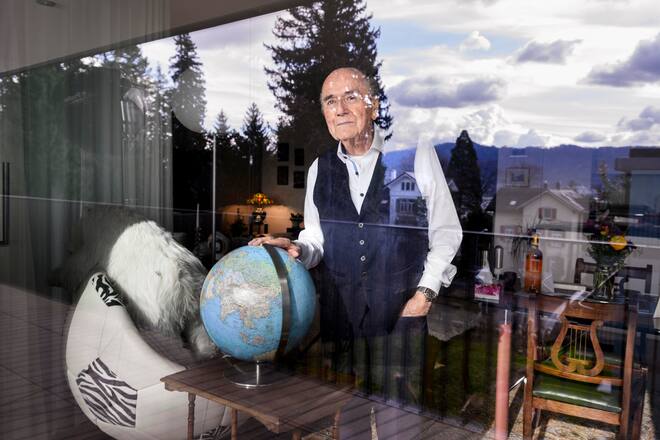 Sepp Blatter, Ex Fifa Praesident, Buchautor, Neues Buch "Overtime" Interview, zu Hause, Zuerich, 2024, Fotos: Geri Born