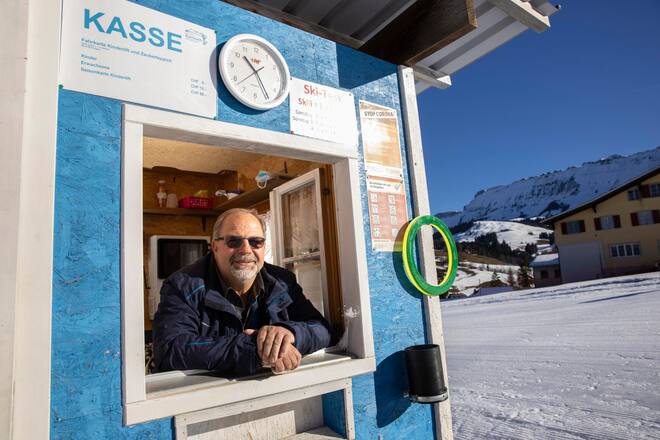 Hans Feuz, Vater von Beat Feuz, Besitzer Skilift in Schangnau, SI 06/2022