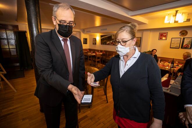 Stammtisch Olten, SI 04/2022, Bundesrat Guy Parmelin und Dolores Linggi