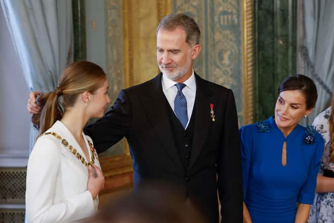October 31, 2023. Spanish Princess of Asturias Leonor swear the constitution in her 18 birthday as done her father King Felipe VI of Spain at the Congress of Deputies in Madrid. Leonor is accompanied by her parents and sister, the Princess Sofia and Kings of Spain Felipe VI and Letizia Solemn joint session of the two legislative chambers held this Tuesday in the chamber of the Lower House