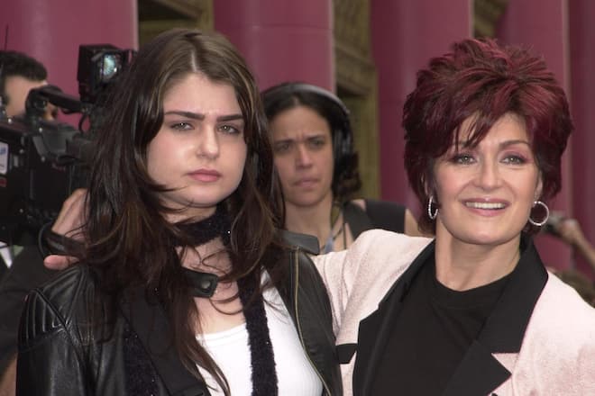 Aimee Osbourne and mom Sharon Osbourne at Ozzy's star on the Walk of Fame ceremony in front of Ripley's Believe It Or Not museum on Hollywood Blvd, 04-12-02 model released