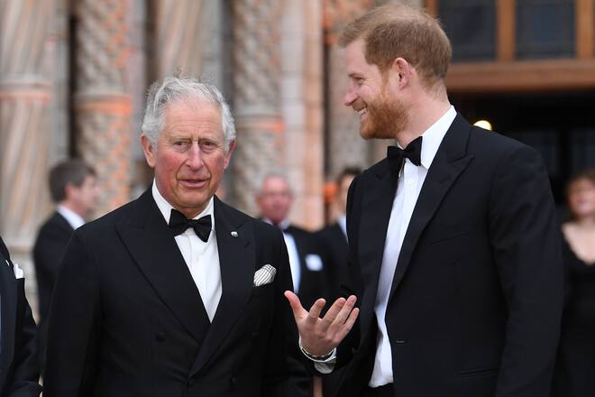 Prince Charles and Prince Harry Prince Charles and Prince Harry attending the World Premiere of Our Planet at the Natural History Museum, London. Photo dated 4th April, 2019. Copyright should read: Doug Peters/EMPICS PUBLICATIONxINxGERxSUIxAUTxONLY Copyright: xDougxPeters/EMPICSxEntertainmentx 58504121