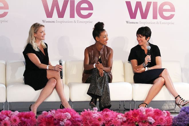 NEW YORK, NY - SEPTEMBER 20: Kristy Caylor, Esperanza Spalding and Ghislaine Maxwell attend day 1 of the 4th Annual WIE Symposium at Center 548 on September 20, 2013 in New York City. (Photo by Laura Cavanaugh/Getty Images)