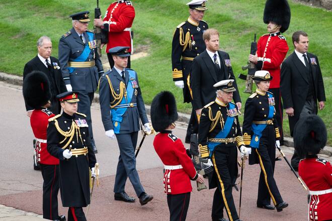 Die britische Royal Family an der Beerdigung von Queen Elizabeth II.