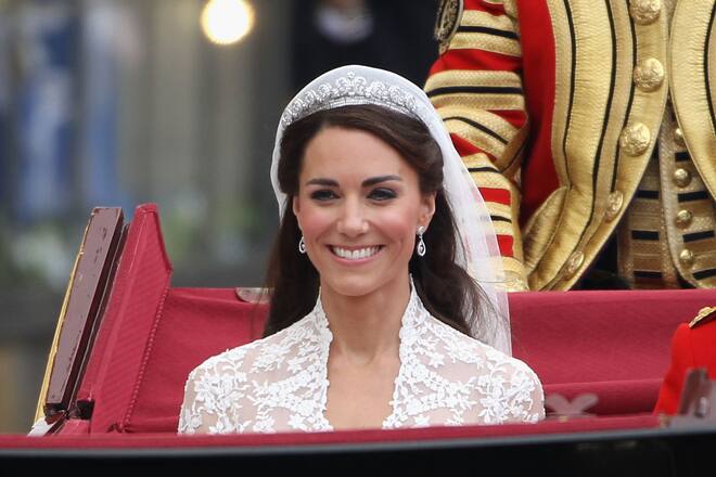 An ihrer Hochzeit durfte sich Kate die «Halo»-Tiara von der Queen ausleihen.