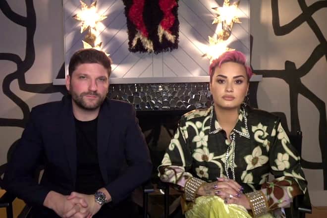 LOS ANGELES, CALIFORNIA - FEBRUARY 17: In this screengrab, (L-R) Michael D. Ratner, director and executive producer, and Demi Lovato, singer, songwriter and actress from YouTube Originalsâ Documentary Film âDemi Lovato: Dancing with the Devilâ speak during a Panel Discussion/Q&A at the virtual 2021 Winter TCA Tour â YouTube Originals on February 17, 2021. (Photo by YouTube Originals via Getty Images)