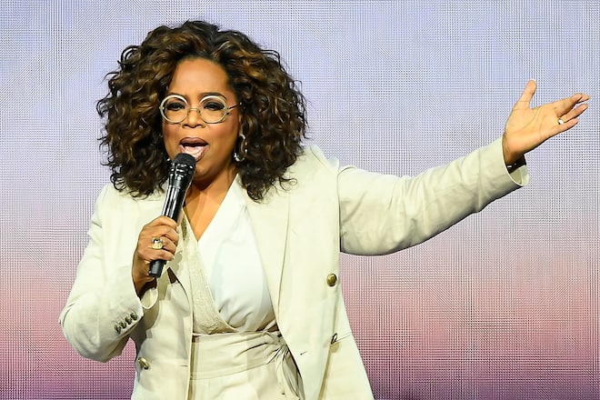 SAN FRANCISCO, CA - FEBRUARY 22: Oprah Winfrey speaks during Oprah's 2020 Vision: Your Life in Focus Tour presented by WW (Weight Watchers Reimagined) at Chase Center on February 22, 2020 in San Francisco, California. (Photo by Steve Jennings/Getty Images)