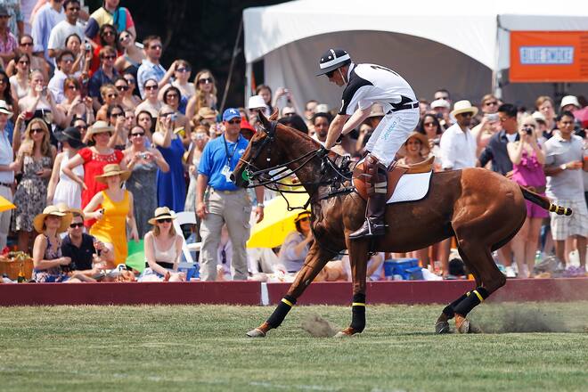NEW YORK - JUNE 27: Prince Harry falls off his horse during the 3rd annual Veuve Clicquot Polo Classic on Governors Island on June 27, 2010 in New York City. (Photo by Joe Kohen/WireImage)