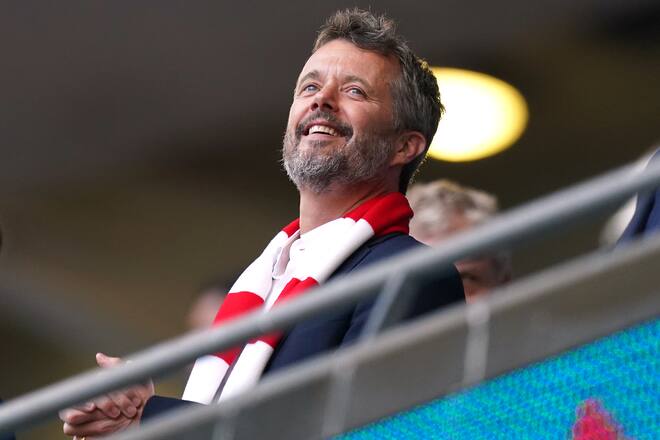 Crown Prince Frederik of Denmark in the stands during the UEFA Euro 2020 semi final match at Wembley Stadium, London. Picture date: Wednesday July 7, 2021. (Photo by Mike Egerton/PA Images via Getty Images)