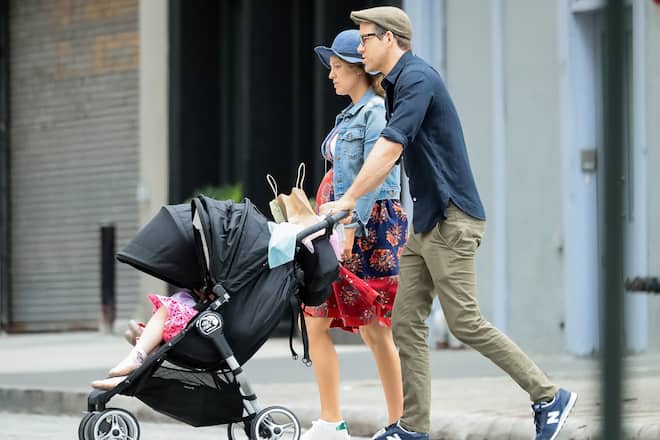 NEW YORK, NY - JUNE 19: Blake Lively, Ryan Reynolds and their daughter Inez are seen on June 19, 2019 in New York City. (Photo by BG024/Bauer-Griffin/GC Images)