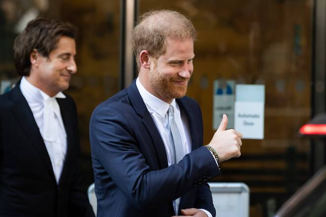 June 7, 2023, London, United Kingdom: Prince Harry, Duke of Sussex leaves the Rolls Building at the Royal Courts of Justice. after giving evidence in the Mirror Group phone hacking trial. Prince Harry is one of several claimants in a lawsuit against Mirror Group Newspapers related to allegations of unlawful information gathering in previous decades. London United Kingdom - ZUMAs197 20230607_zaa_s197_523 Copyright: xTejasxSandhux