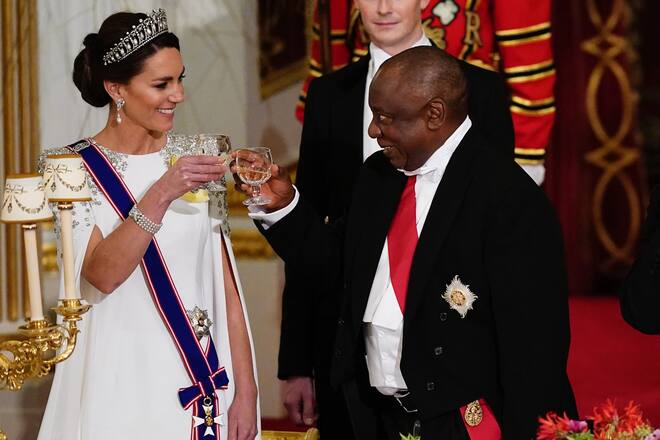 Prinzessin Kate und der südafrikanische Präsident Cyril Ramaphosa scheinen sich bestens zu amüsieren.