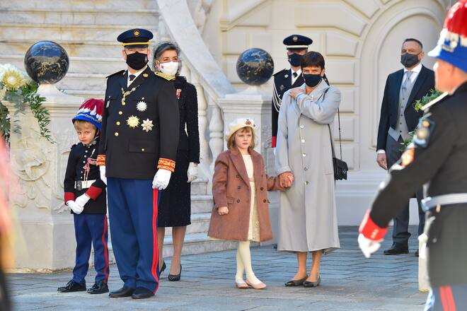 Fürst Albert und Prinzessin Stéphanie am Nationalfeiertag 2021
