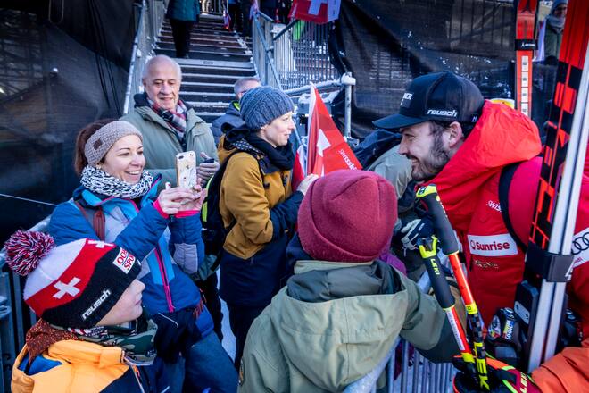 Lauberhornrennen 2024. Super G am Freitag 12.01.24 ©David Birri