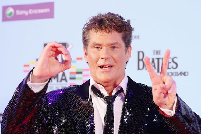 BERLIN - NOVEMBER 05: Singer David Hasselhoff arrives for the 2009 MTV Europe Music Awards held at the O2 Arena on November 5, 2009 in Berlin, Germany. (Photo by Dave Hogan/Getty Images)