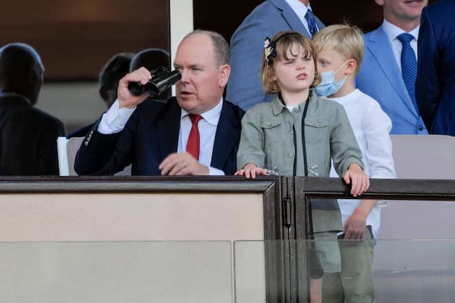 Fürst Albert von Monaco mit Gabriella und Jacques