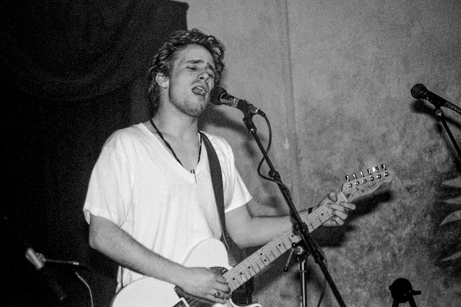 Jeff Buckley performs during soundcheck at Hotel Utah in San Francisco, California, USA on 21st January, 1994. (Photo by Anthony Pidgeon/Redferns)