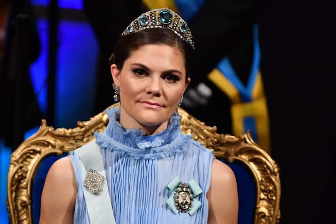 STOCKHOLM, SWEDEN - DECEMBER 10: Crown Princess Victoria of Sweden attends the Nobel Prize Awards Ceremony at Concert Hall on December 10, 2017 in Stockholm, Sweden. (Photo by Pascal Le Segretain/WireImage)