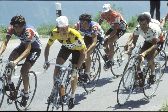 Tour de Suisse 1981: Leader Beat Breu und Konkurenten auf dem Weg zum Gipfel