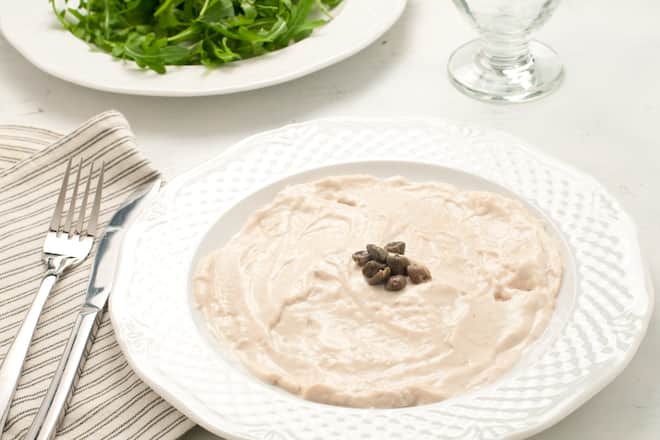 Vitello tonnato, typical Italian dish with veal and tuna,italy
