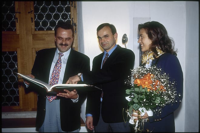 Willi Melliger und seine Nadja auf dem Standesamt