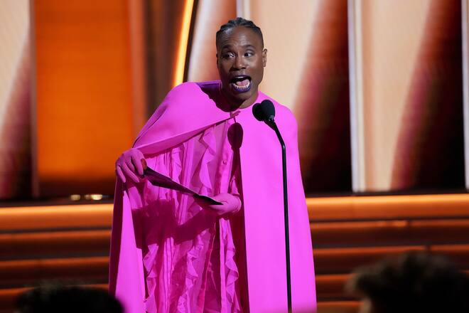 LAS VEGAS, NEVADA - APRIL 03: Billy Porter speaks onstage during the 64th Annual GRAMMY Awards at MGM Grand Garden Arena on April 03, 2022 in Las Vegas, Nevada. (Photo by Kevin Mazur/Getty Images for The Recording Academy)