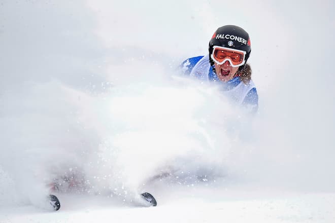 VAL-D'ISERE, FRANCE - DECEMBER 16: Sofia Goggia of Italy takes 2nd place during the Audi FIS Alpine Ski World Cup Women's Super G on December 16, 2017 in Val-d'Isere, France. (Photo by Michel Cottin/Agence Zoom/Getty Images)