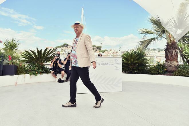 CANNES, FRANCE - JULY 16: (EDITOR'S NOTE: Image was processed using digital filters.) Bill Murray attends the "New Worlds: The Cradle Of Civilization" photocall during the 74th annual Cannes Film Festival on July 16, 2021 in Cannes, France. (Photo by Dominique Charriau/WireImage)