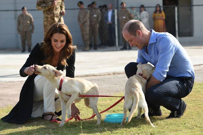 18/10/2019. Islamabad, Pakistan. The Duke and Duchess of Cambridge during a visit to the recently opened Army Canine Centre in Islamabad, Pakistan, on the final day of their Royal Tour. ( i-Images / Polaris) (FOTO:DUKAS/POLARIS)