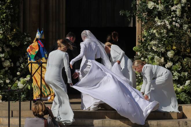 YORK, ENGLAND - AUGUST 31: Ellie Goulding seen at her wedding to Caspar Jopling at York Minster Cathedral on August 31, 2019 in York, England. (Photo by John Rainford/GC Images)